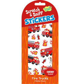 Peaceable Kingdom Scratch & Sniff Stickers - Cherry Fire Trucks