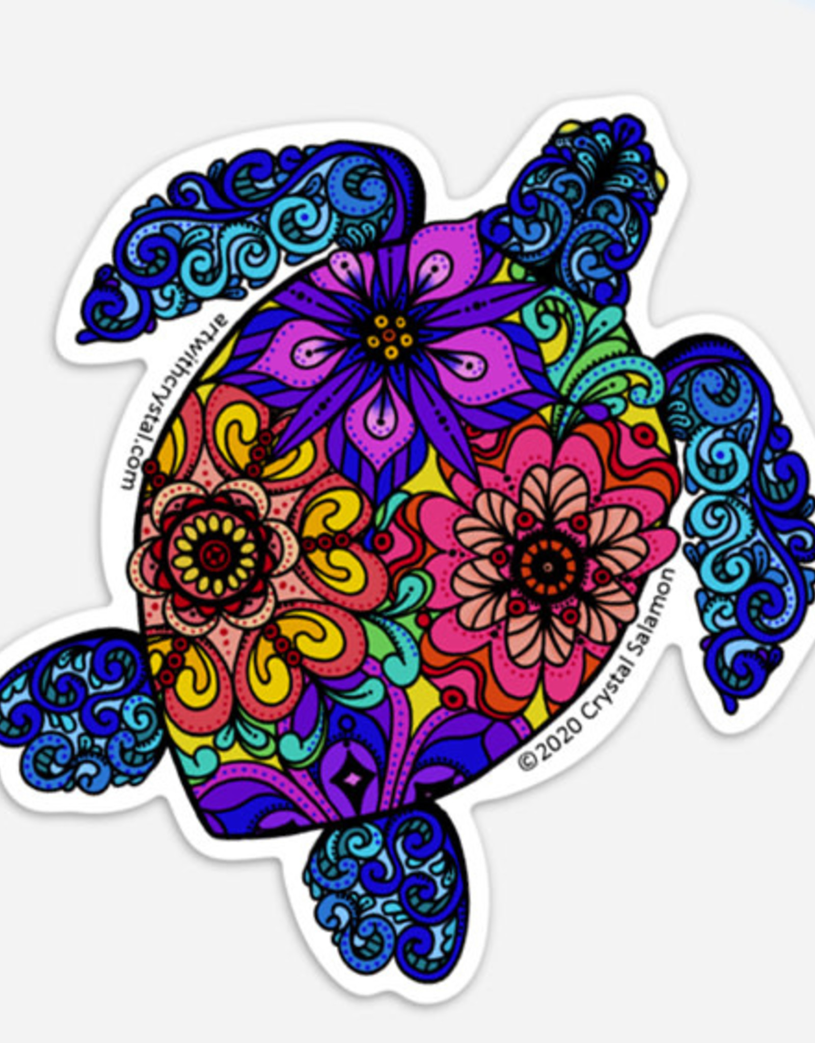 Crystal Salamon Coloured Sticker - Turtle