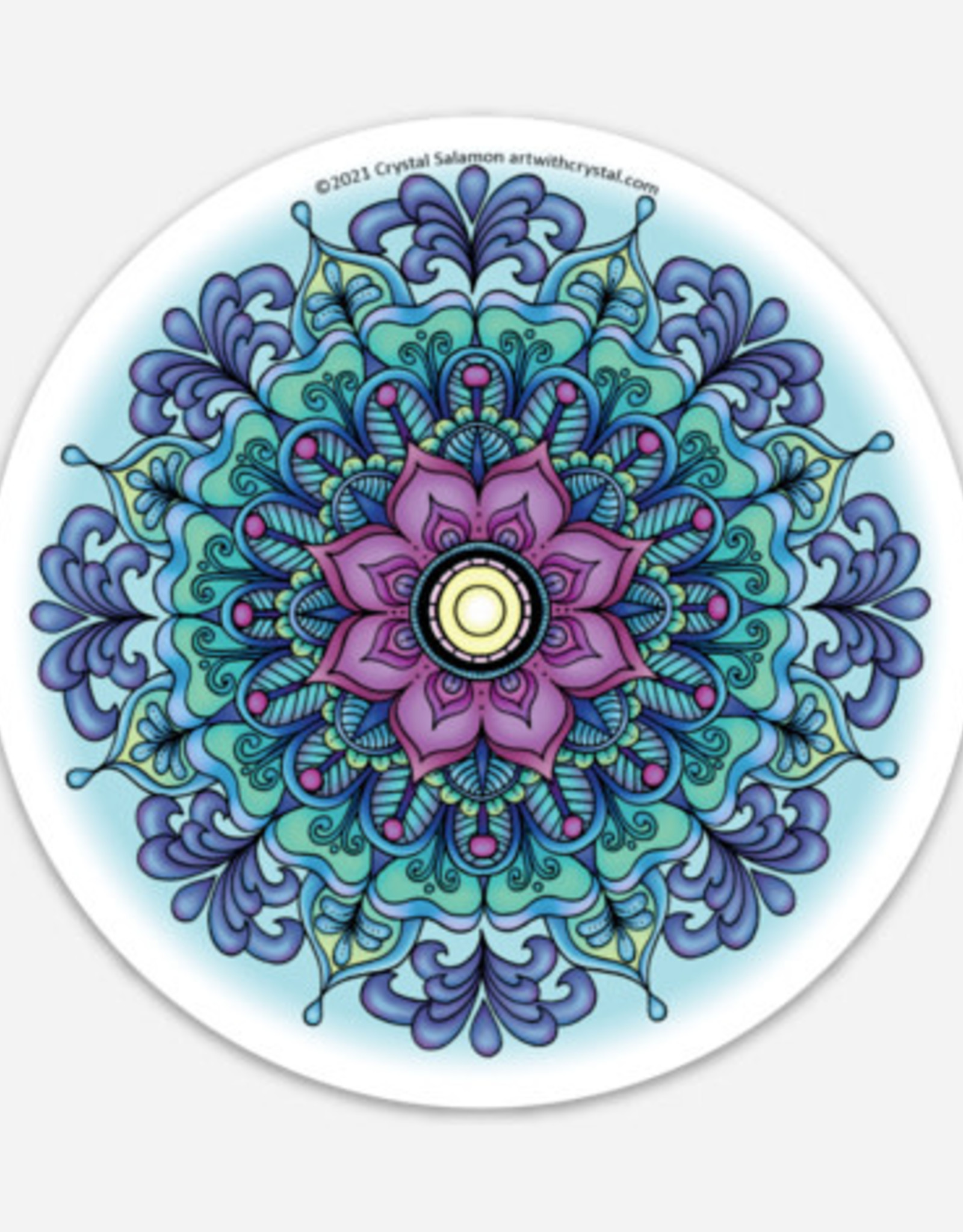 Crystal Salamon Coloured Sticker - Breathing Mandala