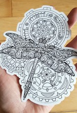 Crystal Salamon Colouring Sticker - Dragonfly