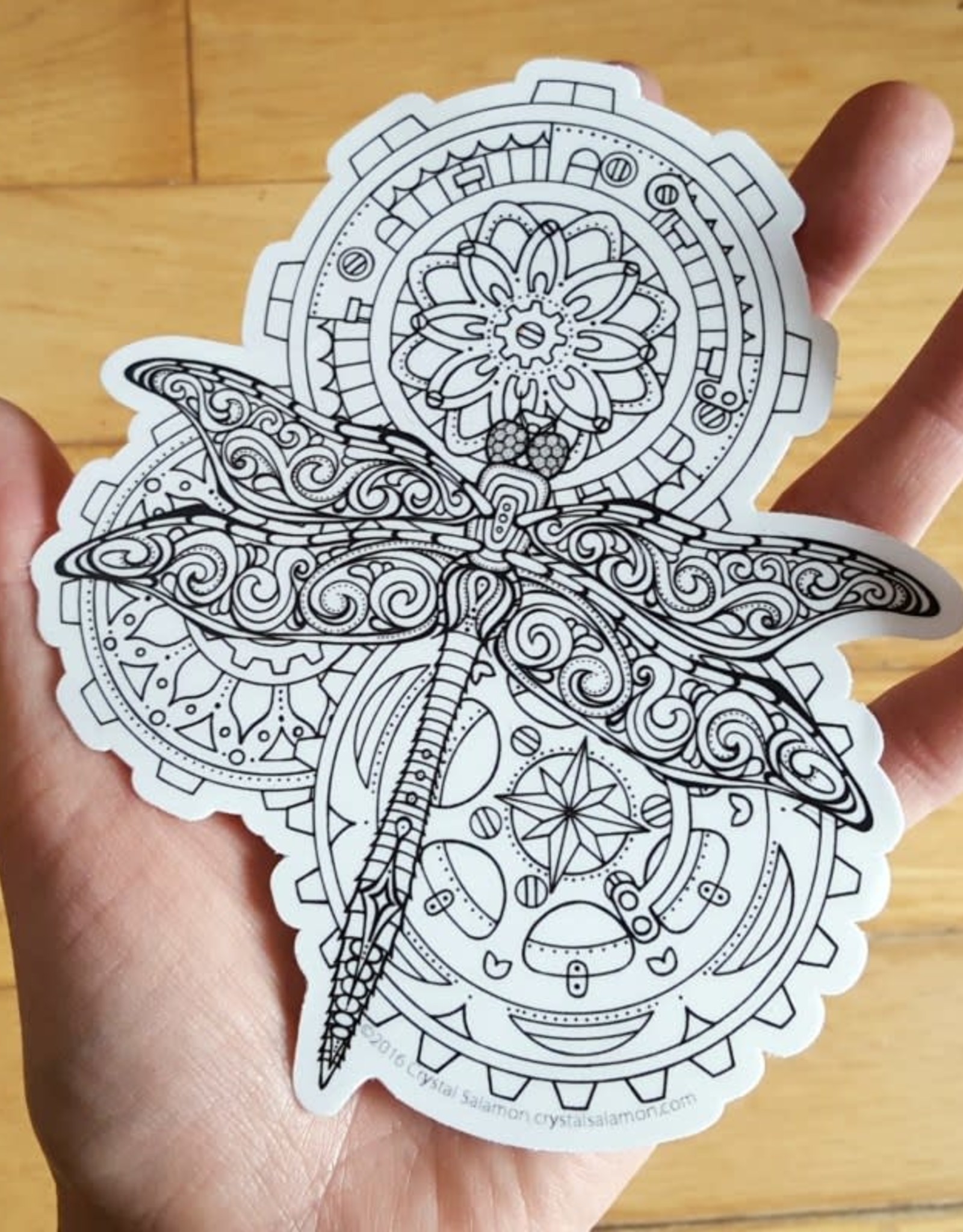 Crystal Salamon Colouring Sticker - Dragonfly