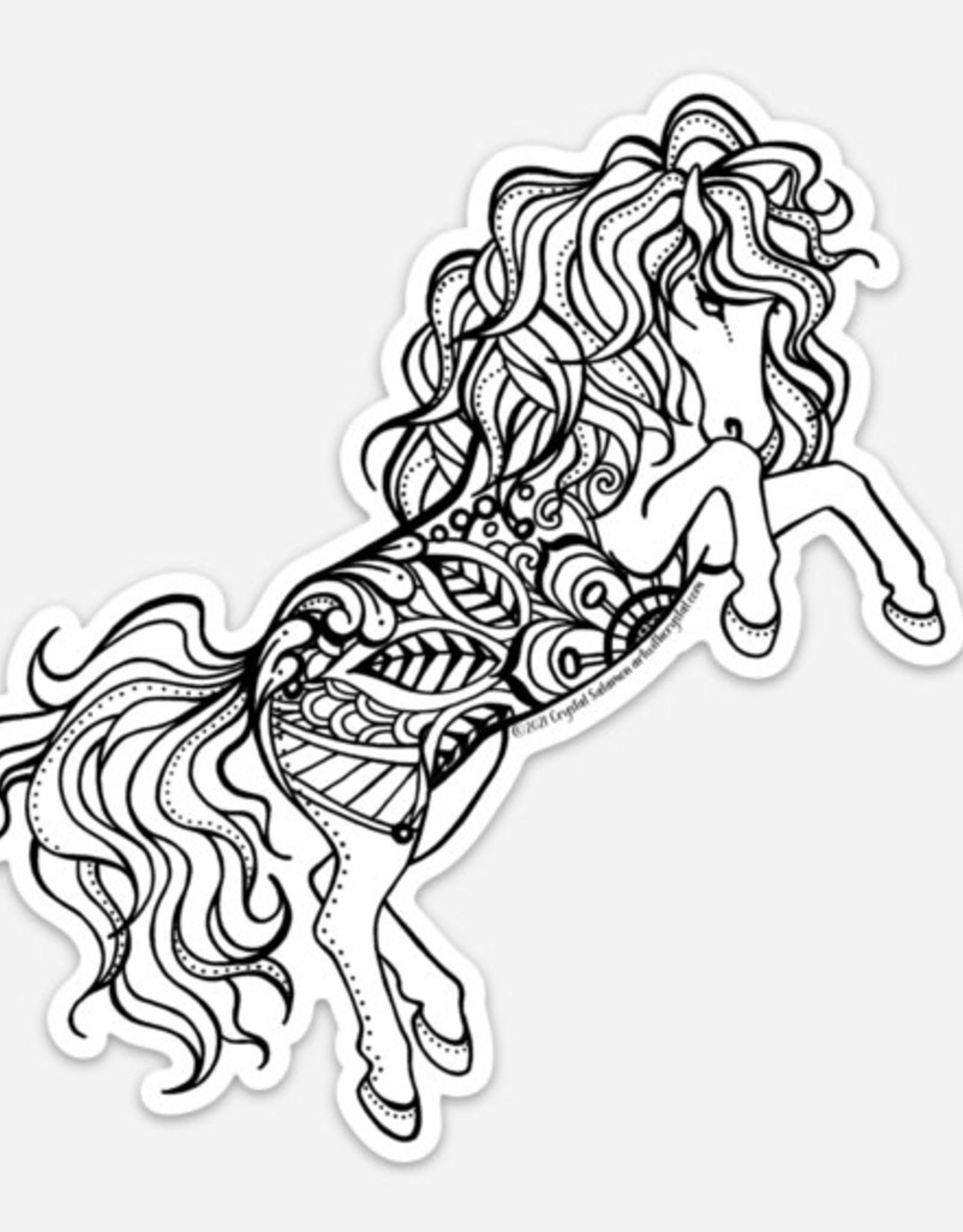 Crystal Salamon Colouring Sticker - Horse