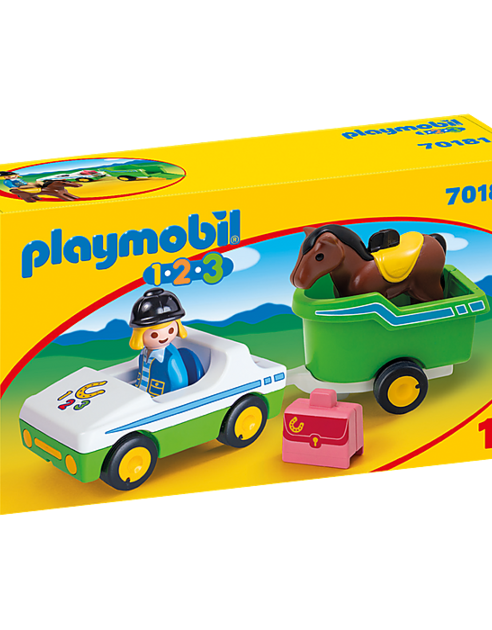 Playmobil 1,2,3 - Car with Horse Trailer