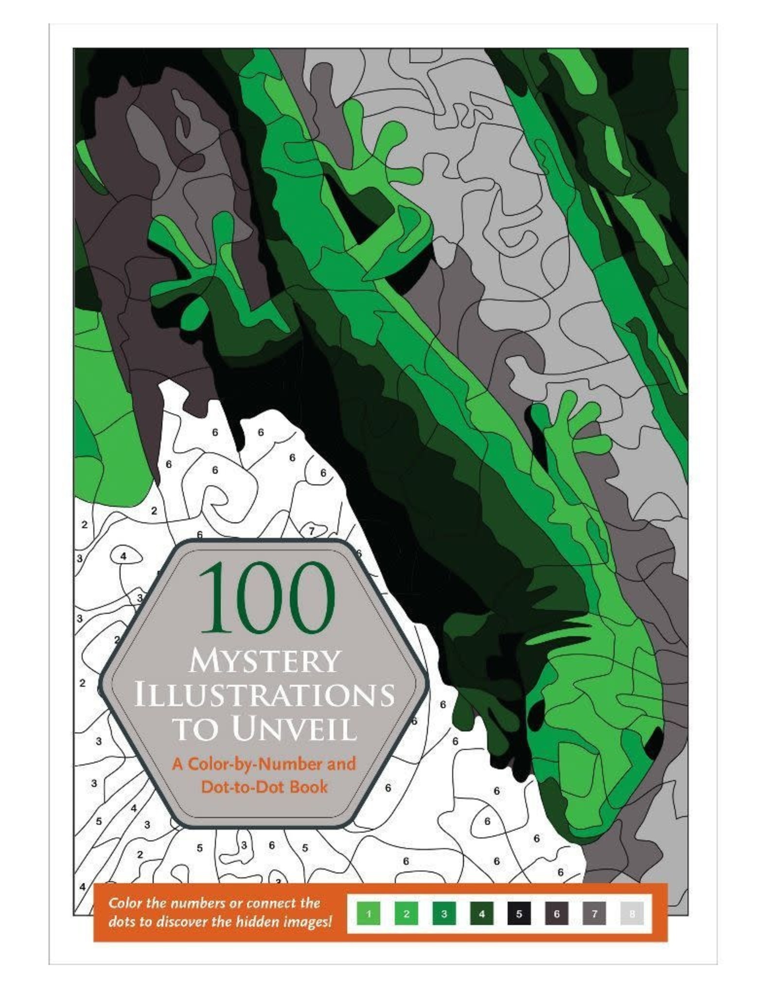 Peter Pauper Press 100 MYSTERY ILLUSTRATIONS TO UNVEIL- A COLOR-BY-NUMBER AND DOT-TO-DOT BOOK