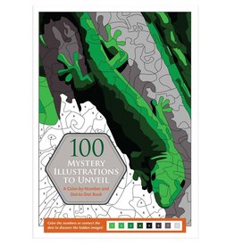 Peter Pauper Press 100 MYSTERY ILLUSTRATIONS TO UNVEIL- A COLOR-BY-NUMBER AND DOT-TO-DOT BOOK