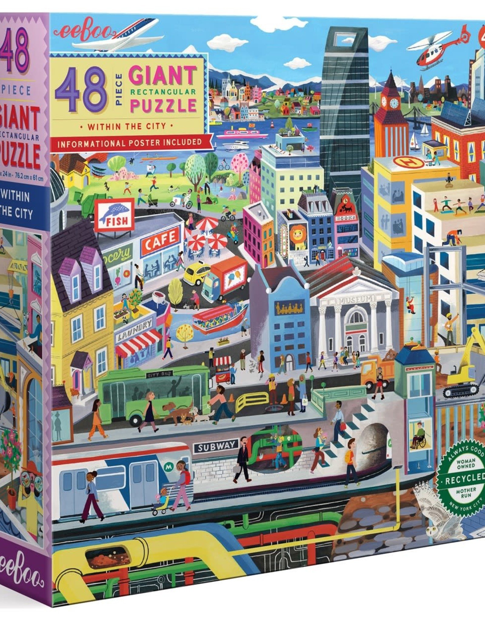eeBoo WITHIN THE CITY 48 PC GIANT PUZZLE