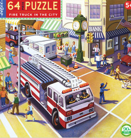 eeBoo FIRE TRUCK IN THE CITY 64 PC PUZZLE
