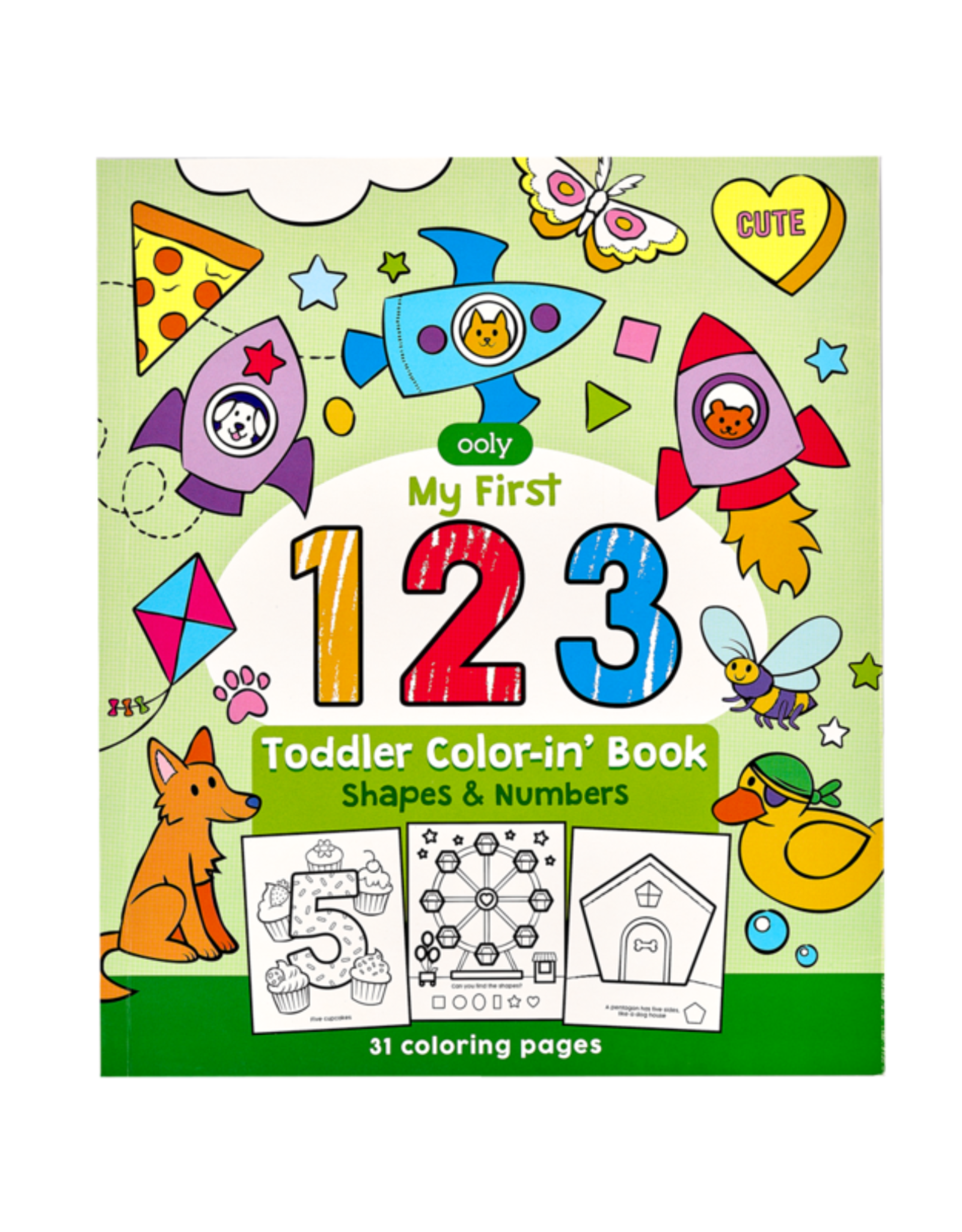 OOLY TODDLER COLOURIN' BOOK - 123 - SHAPES & NUMBERS