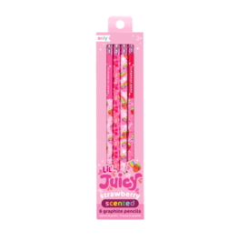 OOLY LIL JUICY SCENTED GRAPHITE PENCILS -STRAWBERRY (SET OF 6)