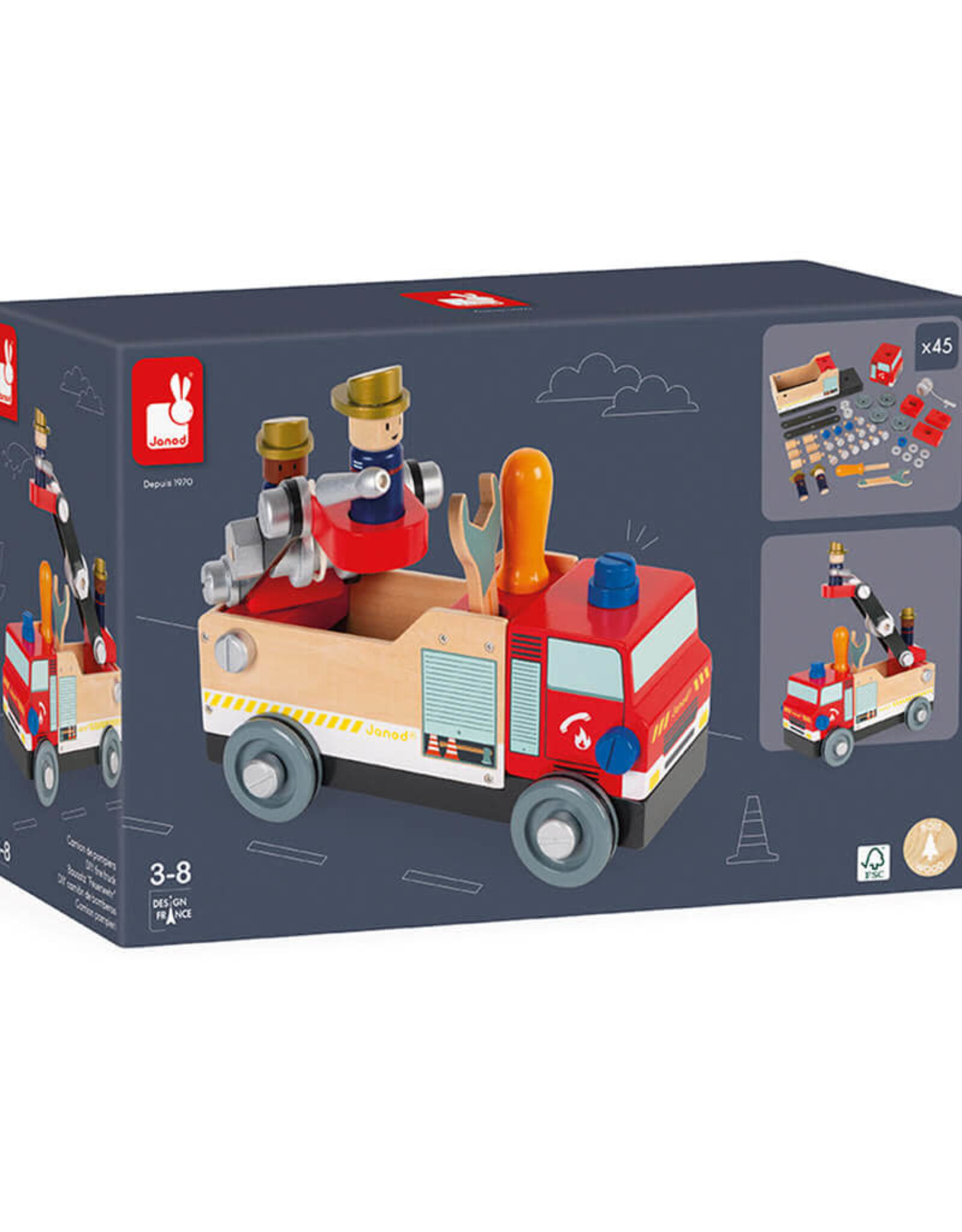 Janod BRICO'KIDS - FIRE TRUCK TO BUILD