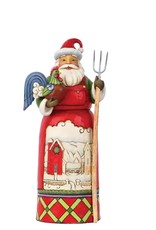 Jim Shore Standing Santa with Farm Scene 'Homestead Holiday'
