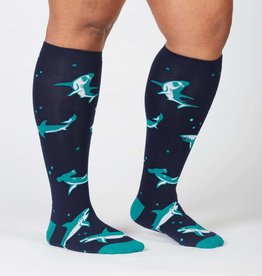 Sock It To Me Stretch-It Knee High - Shark Attack