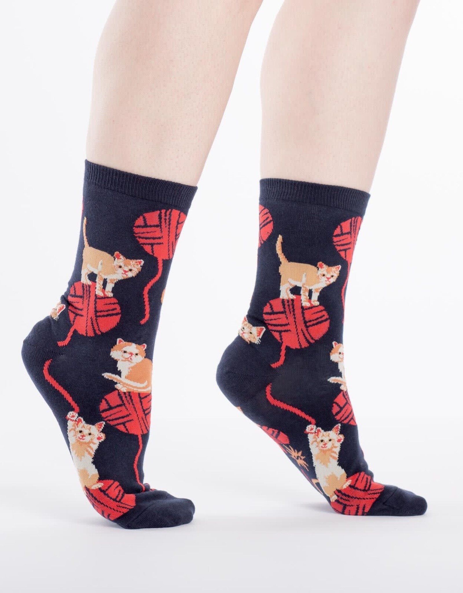Sock It To Me Women's Crew- Kitten Knittin'