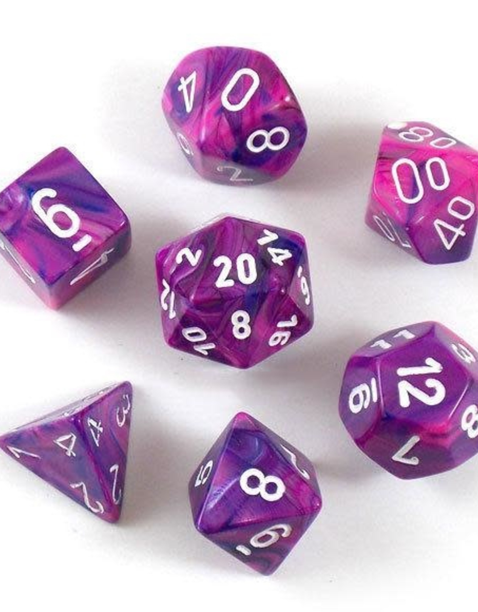 Chessex Dice - 7pc Festive Polyhedral- Violet/White