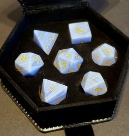 7 pcs Gemstone Polyhedral - Blue Agate