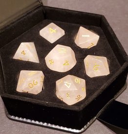 Fifteen4Two Ventures Dice - 7pc Gemstone Polyhedral - Rose Quartz