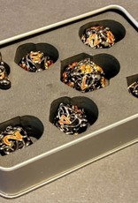 Fifteen4Two Ventures Dice - 7pc Cthulhu's Grip Hollow Metal Polyhedral - Black