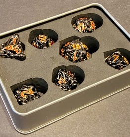 Fifteen4Two Ventures Dice - 7pc Cthulhu's Grip Hollow Metal Polyhedral - Black
