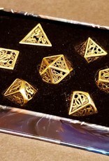 7 pcs Steampunk Hollow Metal Polyhedral - Gold