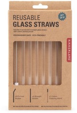 Kikkerland Clear Reusable Glass Straws