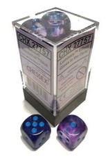 Chessex Dice - 12D6 Nebula Nocturnal/Blue Luminary (Glow)