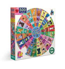 eeBoo DOGS OF THE WORLD 500 ROUND PUZZLE