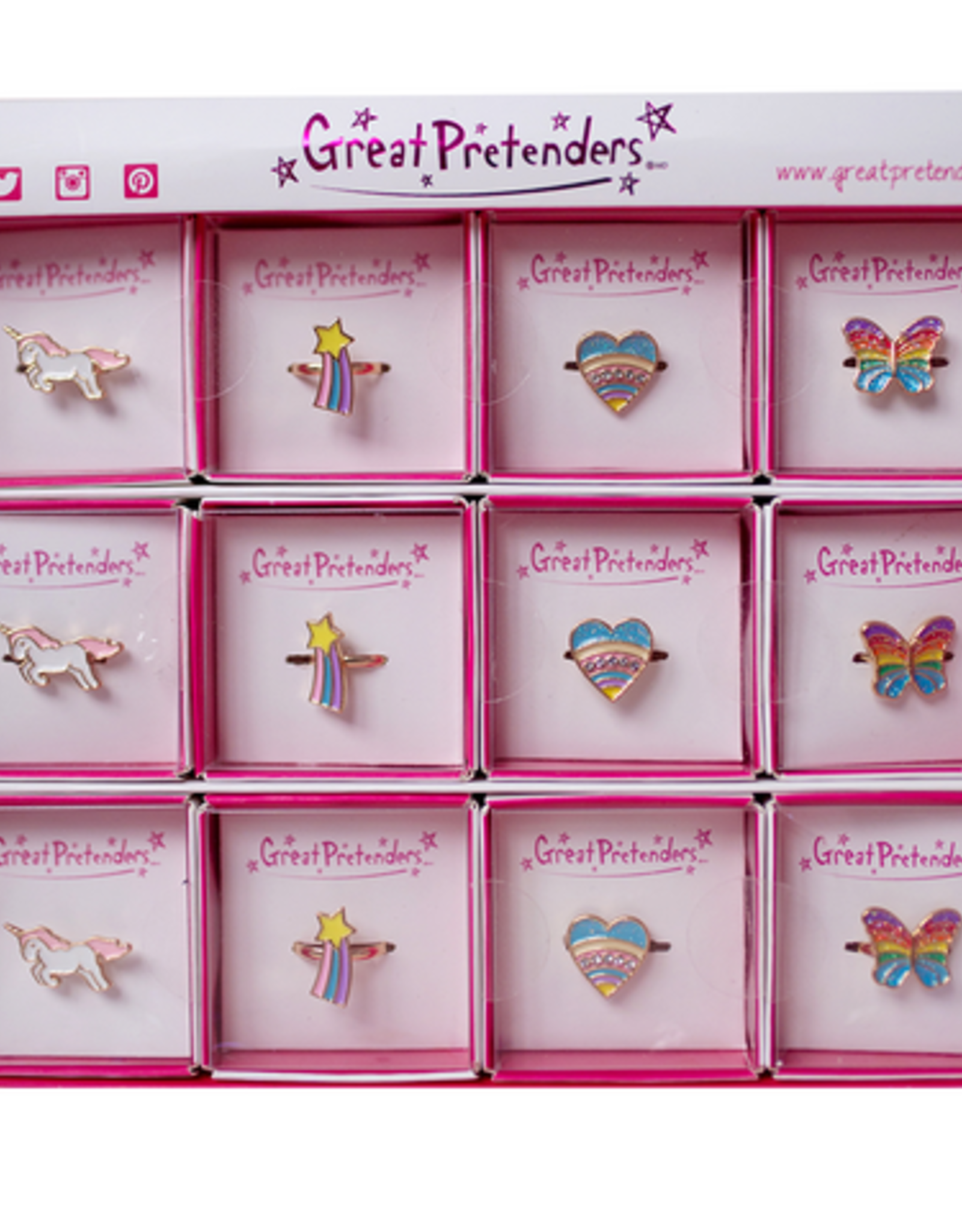 Great Pretenders Rainbow Rings, 24pcs, Assorted