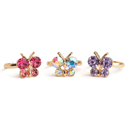 Great Pretenders Boutique Butterfly Gem Rings, 3pcs