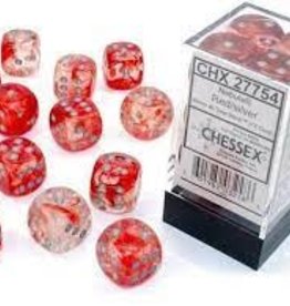 Chessex Dice - 12D6 Nebula Red/Silver Luminary (Glow)