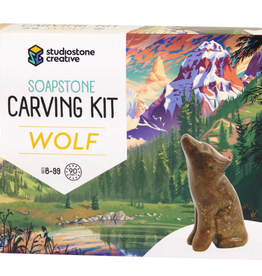 Studiostone Creative WOLF SOAPSTONE CARVING KITS Age 8+
