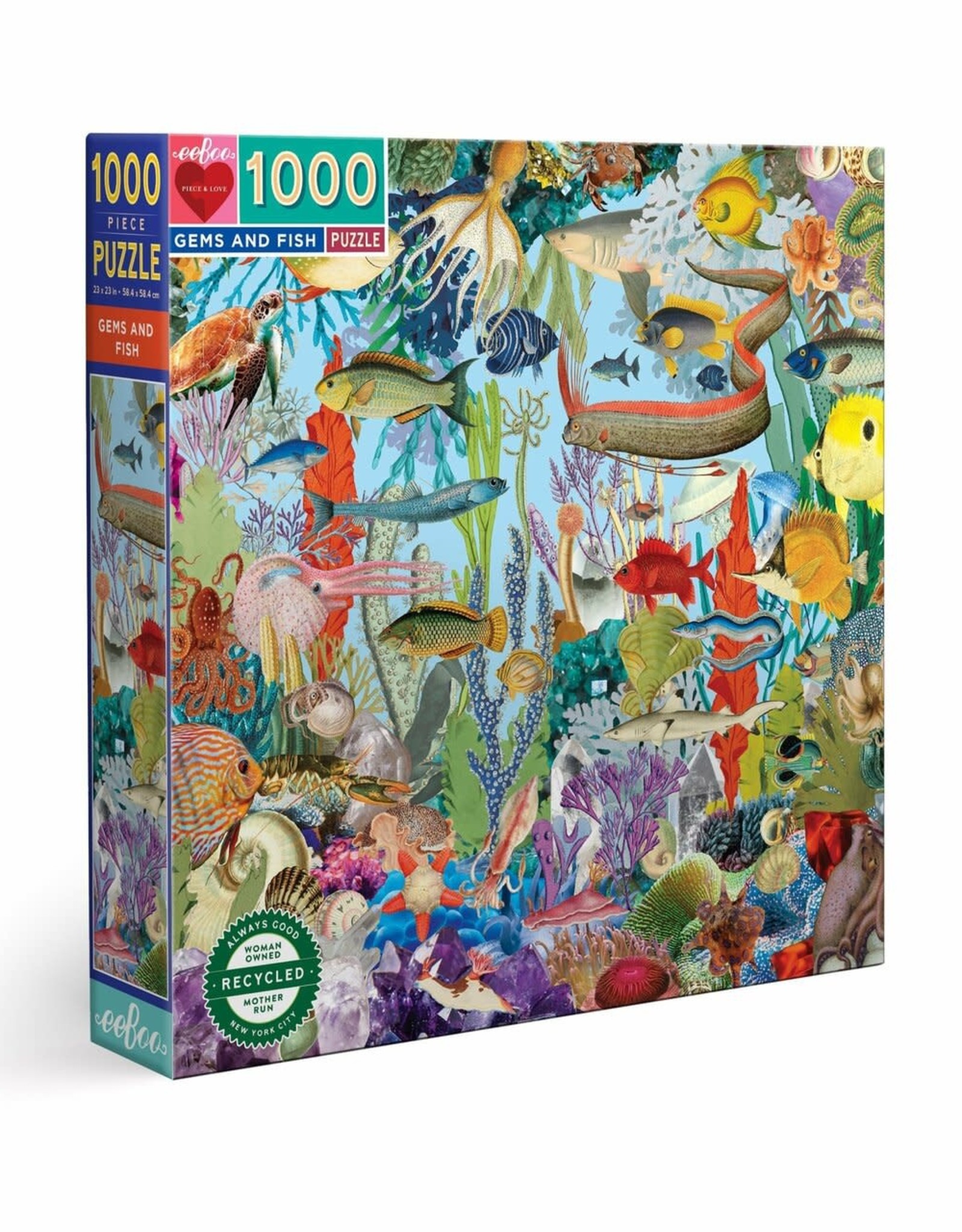 eeBoo GEMS AND FISH 1000 PC SQ PUZZLE