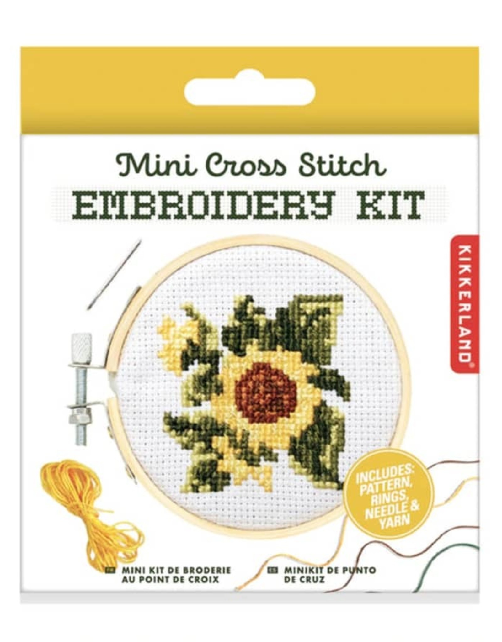 Kikkerland MINI CROSS STITCH KIT - SUNFLOWER