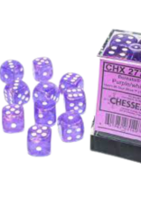 Chessex Dice - 12D6 Borealis Purple/White Luminary (Glow)