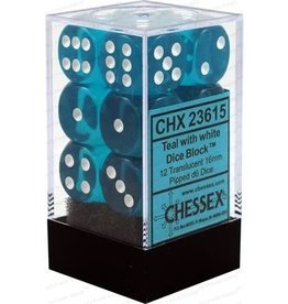 Chessex Dice - 12D6 Teal & White