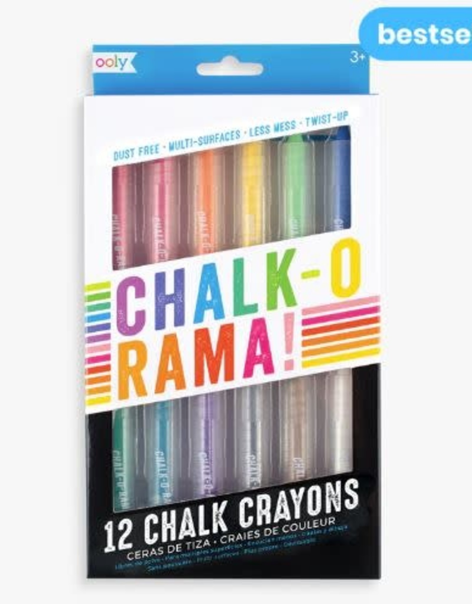 OOLY CHALK-O-RAMA CHALK CRAYON STICKS (SET OF 12)