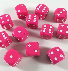 Chessex Dice - Opaque Dice 12D6 Pink/White