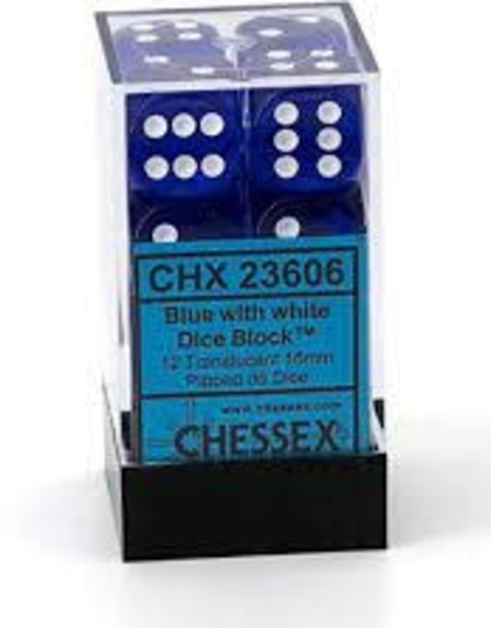 Chessex Dice -  12D6 Translucent Blue/White