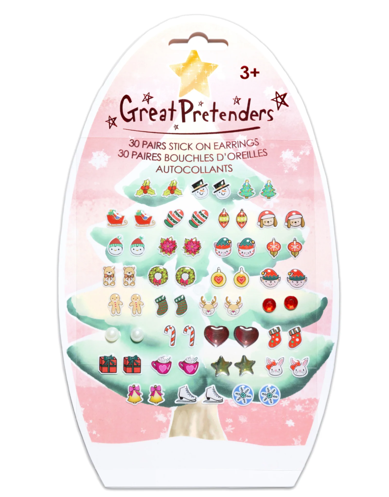 Great Pretenders Holiday Sticker Earrings, 30 Pairs