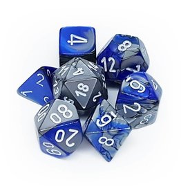 Chessex Dice -  7pc Gemini Blue-Steel /White Polyhedral