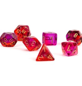 Chessex Dice - 7pc Gemini  Translucent Red-Violet/Gold Polyhedral