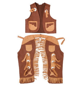 Great Pretenders Cowboy Vest and Chaps, Brown, Size 5-6