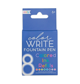 OOLY COLOR WRITE FOUNTAIN PENS INK REFILLS - SET OF 8