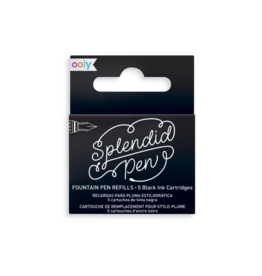 OOLY SPLENDID FOUNTAIN PEN INK REFILLS - SET OF 5 - BLACK