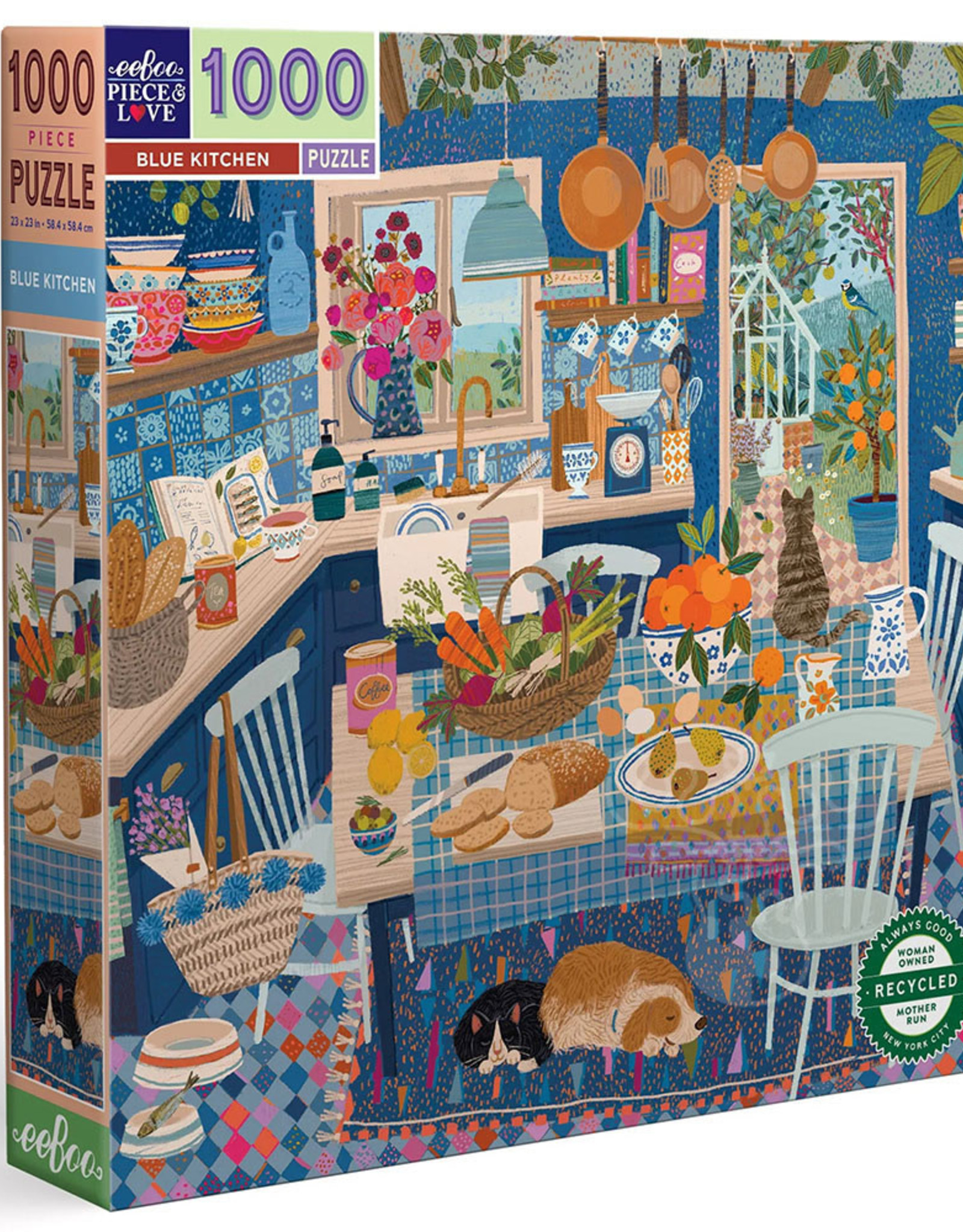 eeBoo Blue Kitchen 1000pc Square Puzzle