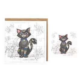 Incognito CARD PUZZLE AND ENVELOPE - CAT - BLANK CARTE