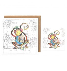 Incognito CARD PUZZLE AND ENVELOPE - MONKEY - BLANK