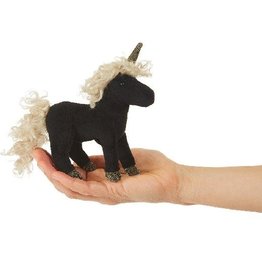 FOLKMANIS Mini Black Unicorn Puppet