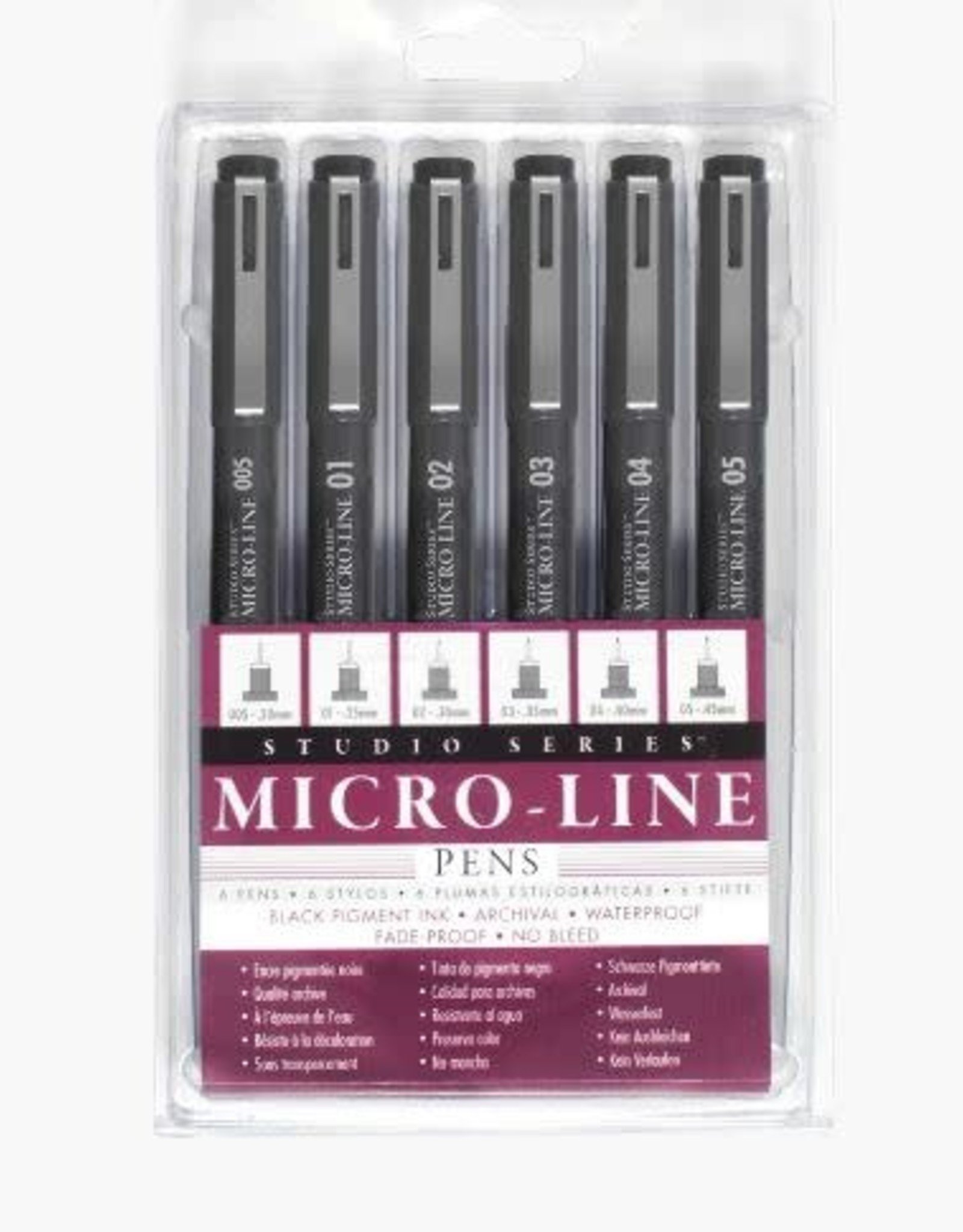 Peter Pauper Press STUDIO SERIES MICRO-LINE PEN SET (SET OF 6)