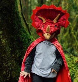 Great Pretenders Triceratops Hooded Cape, Red, Size 4-5