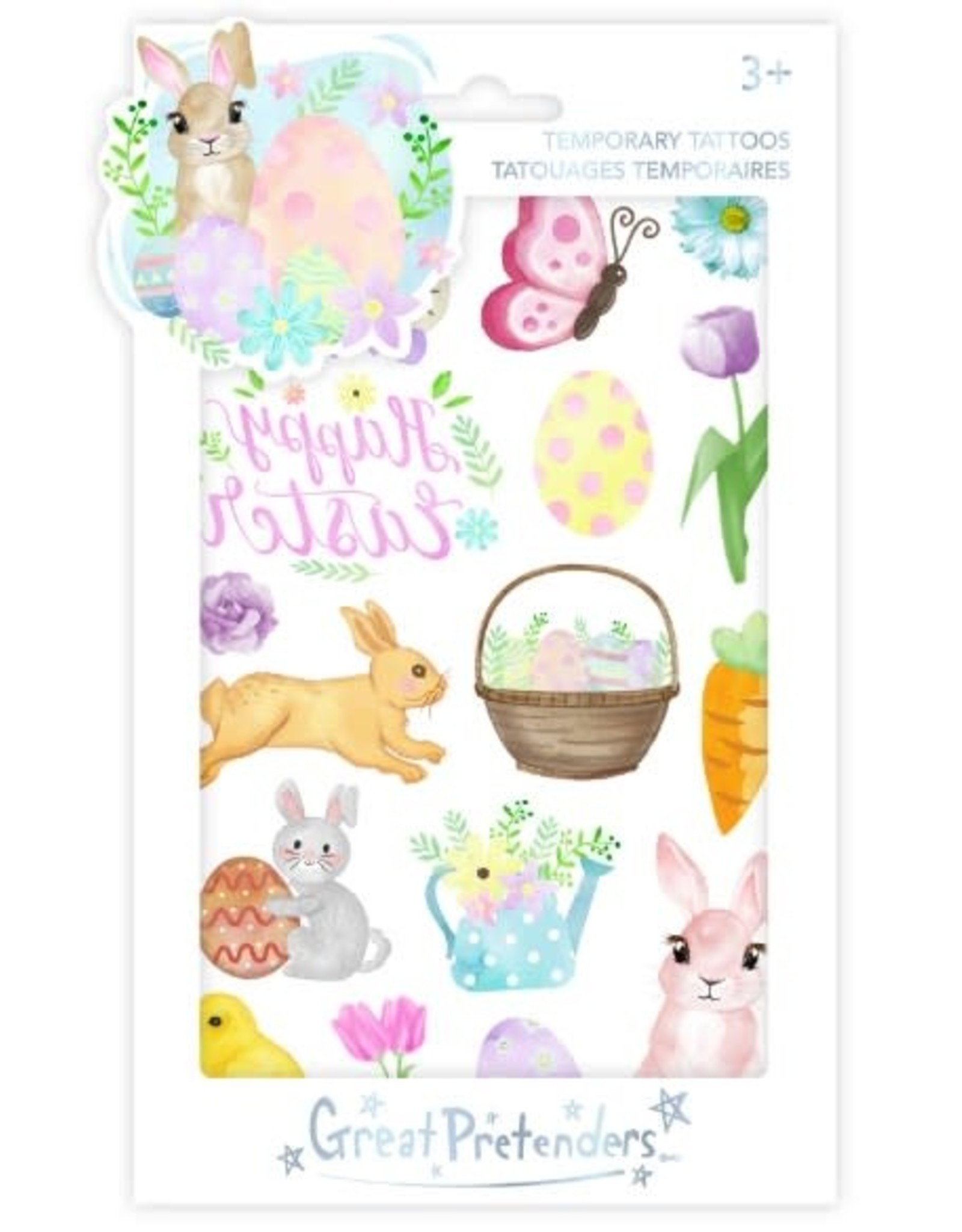Great Pretenders Easter Bunny Tattoos, 1 Sheet